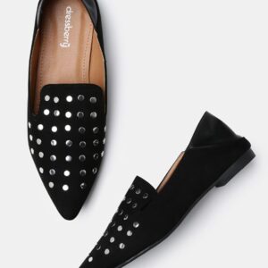 DressBerry Women Black Solid Ballerinas