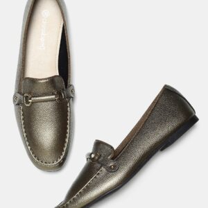 DressBerry Women Bronze-Toned Loafers