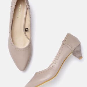 DressBerry Women Beige Studded Pumps