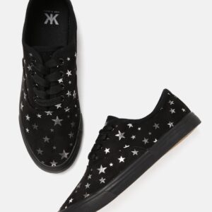 Kook N Keech Women Black Sneakers