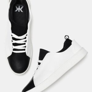 Kook N Keech Women Black  White Colourblocked Sneakers