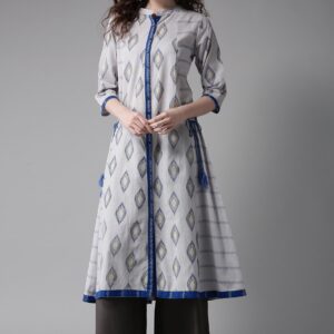 Moda Rapido Women Blue Printed A-Line Kurta