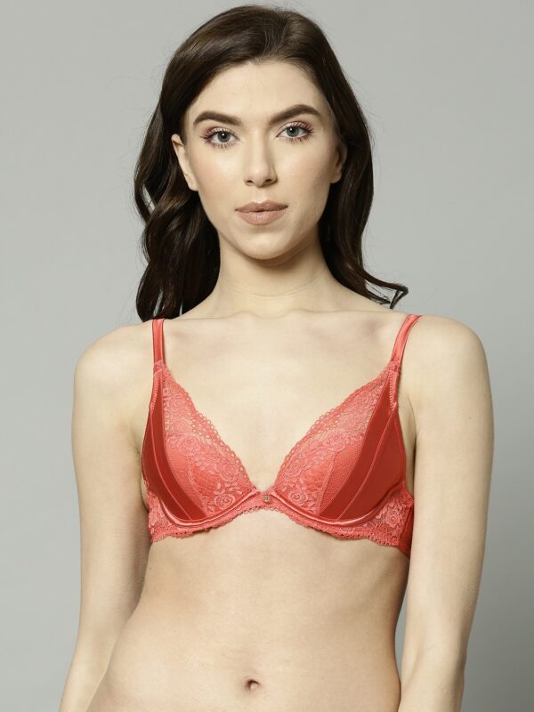 Marks  Spencer Red Lace Non-Wired Lightly Padded Everyday Bra T816355