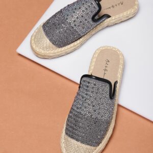 Mast  Harbour Women Grey Embellished Espadrilles