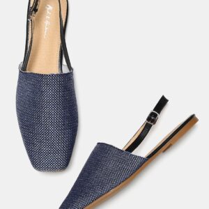 Mast  Harbour Women Navy Blue Solid Mules