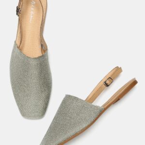 Mast  Harbour Women Gold  Green Solid Mules