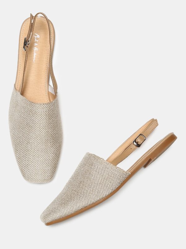 Mast  Harbour Women Beige Solid Mules