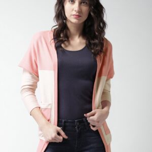 Mast  Harbour Pink Colourblocked Shrug