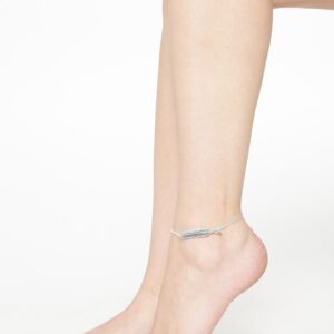 OOMPH Silver-Toned Dual-Stranded Anklet