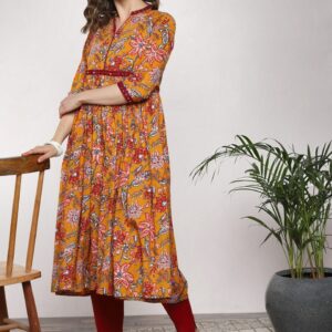 Sangria Women Floral Print Anarkali Kurta