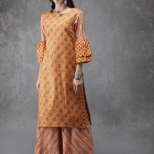 Anouk Women Printed Kurta with Sharara