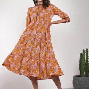 Sangria Women  Printed Fusion A-Line Dress