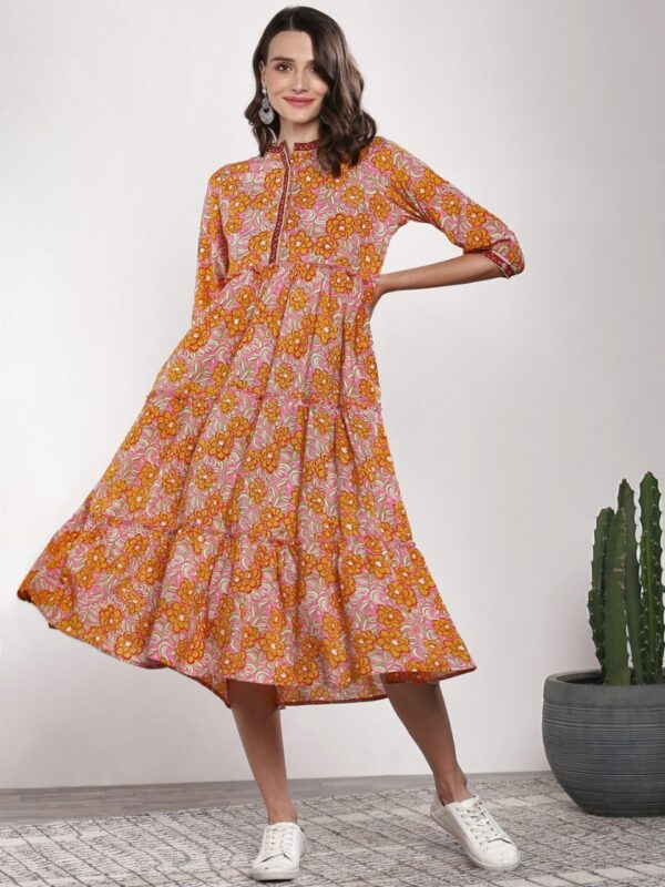 Sangria Women  Printed Fusion A-Line Dress