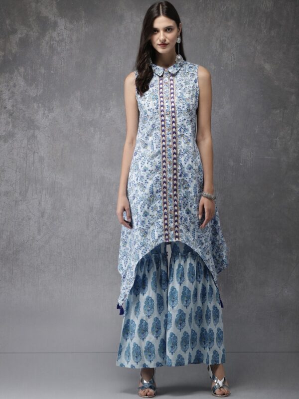 Anouk Women Printed Kurta with Sharara