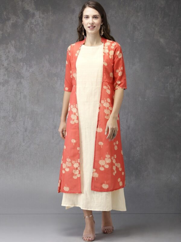 Anouk Women  Printed Layered A-Line Kurta