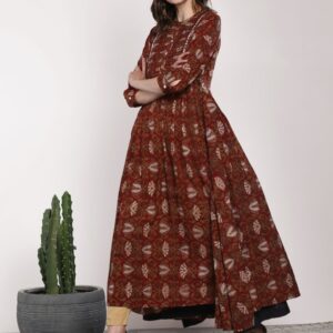 Sangria Women Printed Flared Anarkali Kurta