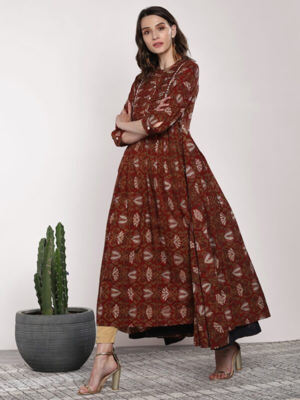 Sangria Women Printed Flared Anarkali Kurta