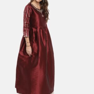 Anouk Women Solid A-Line Kurta