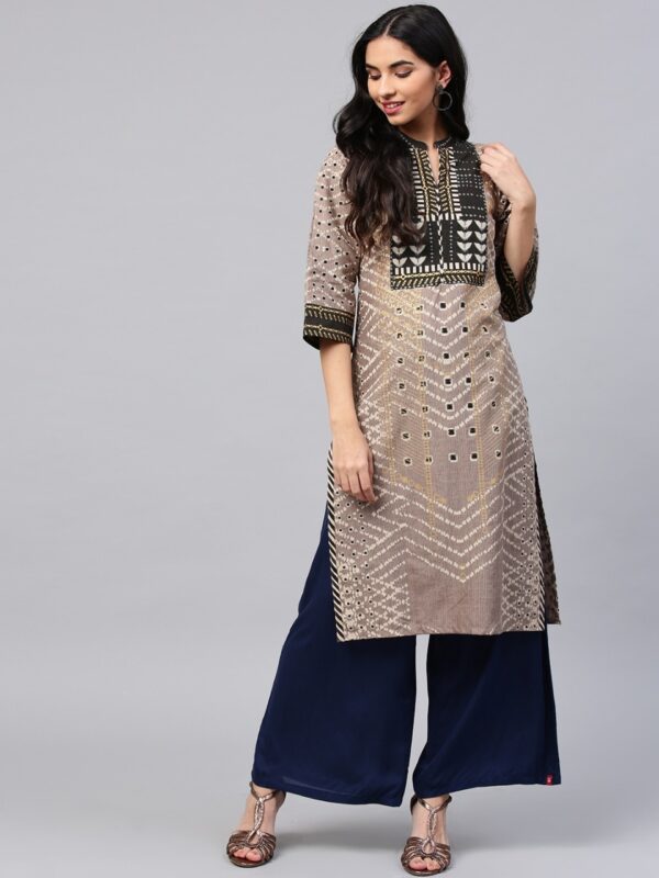 W Women Printed Straight Kurta