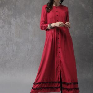 Anouk Women Solid A-Line Kurta