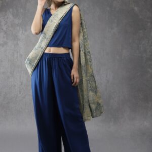 Anouk Women Top with Palazzos & Dupatta