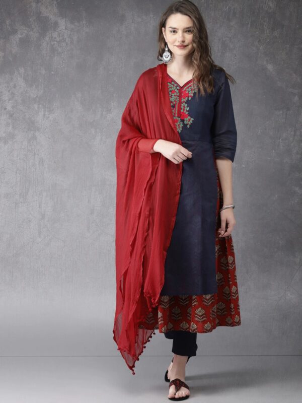 Anouk Women Printed Kurta with Trousers & Dupatta