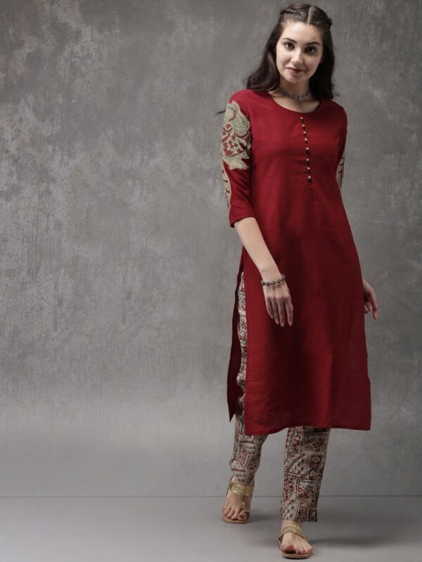 Anouk Women Solid Straight Kurta