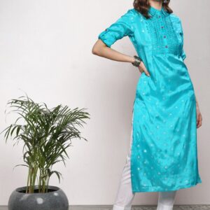 Sangria Women Woven Design Straight Kurta