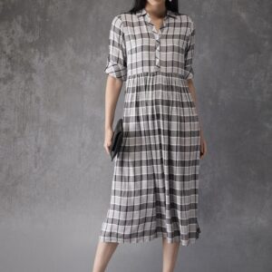 Anouk Women Checked A-Line Kurta