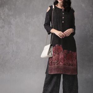 Anouk Women Printed Kurta with Palazzos