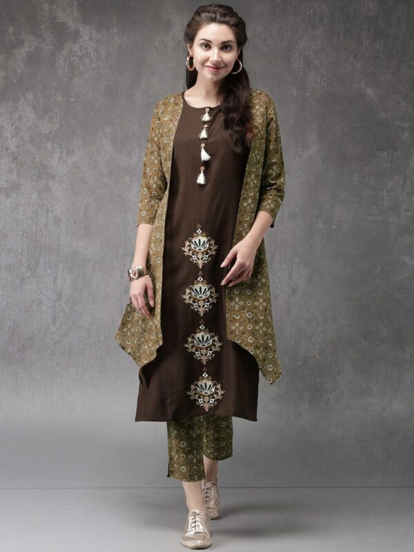 Anouk Women Embroidered Kurta with Trousers