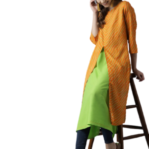 HERE&NOW Women Printed Layered A-Line Kurta