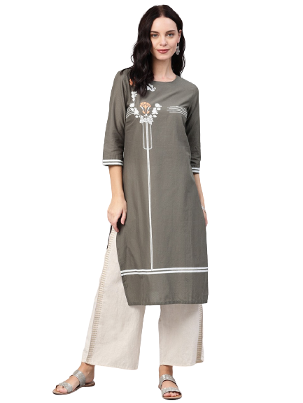 W Women Printed Straight Kurta