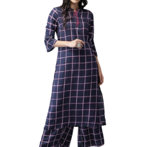 Anouk Women Checked Kurta with Palazzos