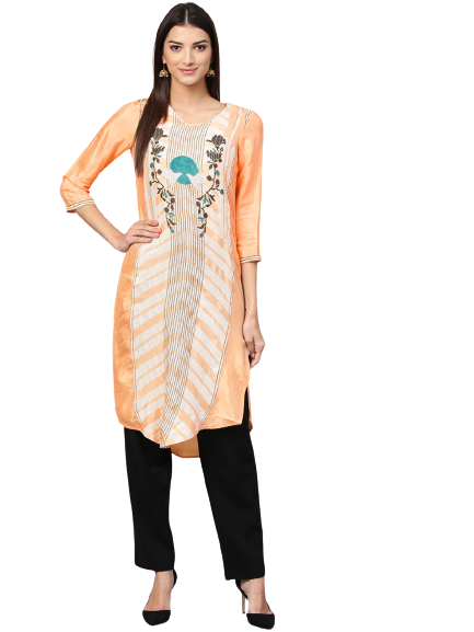 W Women Printed Straight Kurta