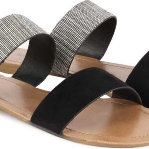 Call It Spring  Women Black, White, Grey Flats Sandal