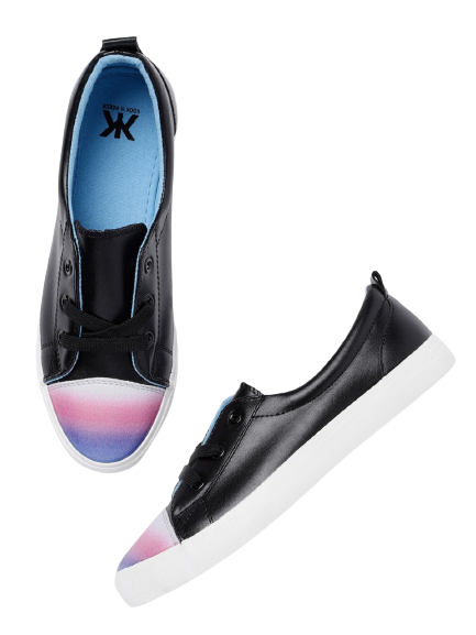 Kook N Keech Women Black Sneakers