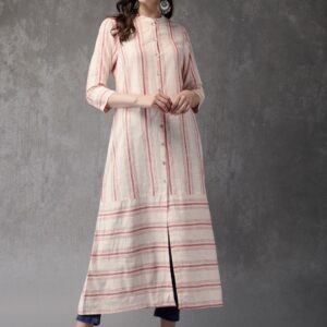 Anouk Women Striped A-Line Kurta