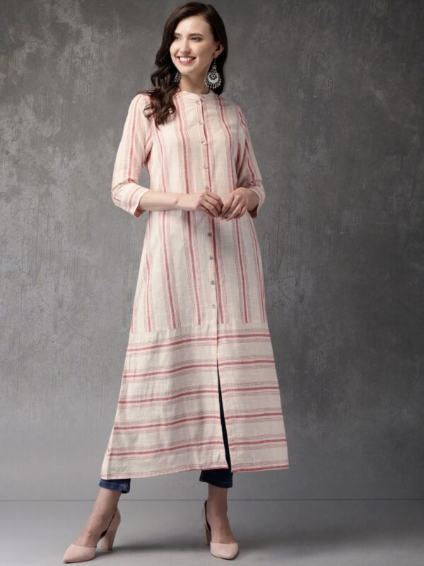 Anouk Women Striped A-Line Kurta