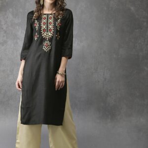 Anouk Women Embroidered Kurta with Palazzos