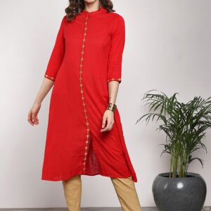 Sangria Women Solid Straight Kurta