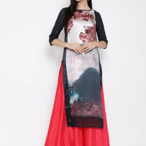 W Wishful by Women Printed Straight Kurta