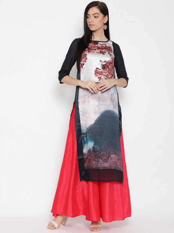 W Wishful by Women Printed Straight Kurta