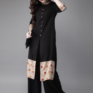 Anouk Women Printed Kurta with Palazzos