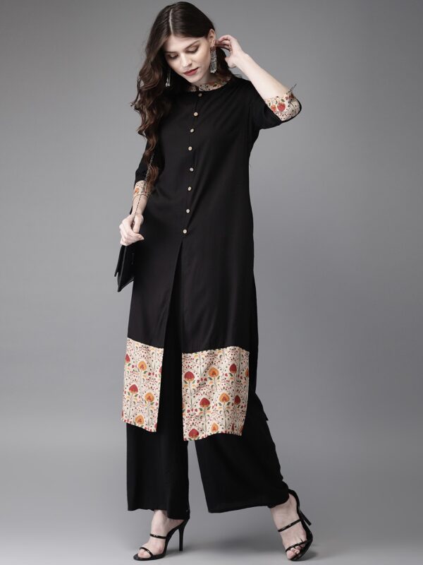 Anouk Women Printed Kurta with Palazzos