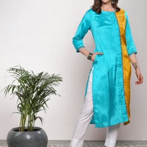 Sangria Women Colourblocked Straight Kurta