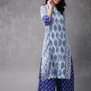 Anouk Women Printed Kurta With Palazzos