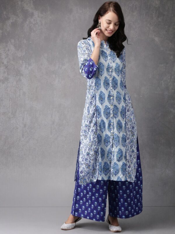 Anouk Women Printed Kurta With Palazzos