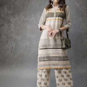 Anouk Women Printed Kurta With Palazzos