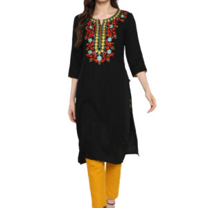 Juniper Women Embroidered Straight Kurta